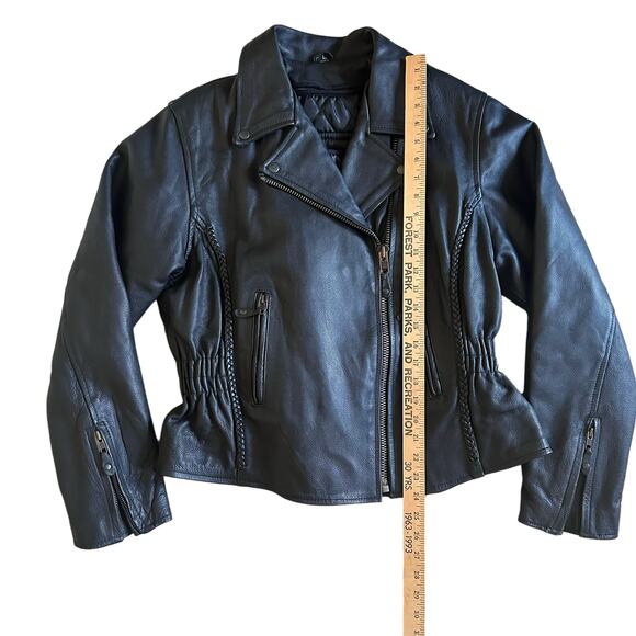 Bikers Dream Apparel Women L Black Leather Motorcycle Jacket Thinsulate Quilted - Picture 6 of 10